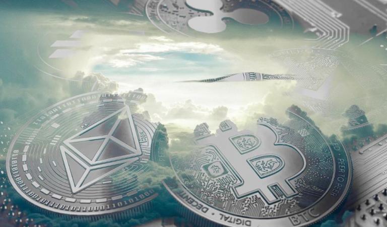 imagen de monedas crypto con tecnologia blockchain