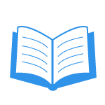 icono de un libro azul abierto