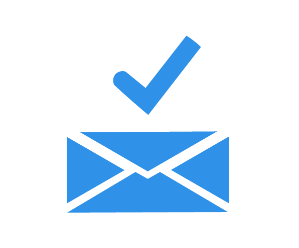 icono de sobre de carta azul referente al servicio de email certificado
